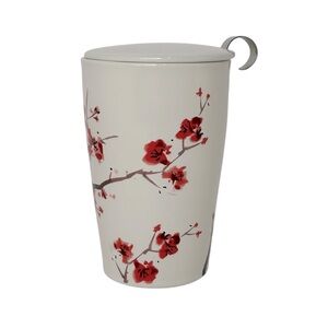 TEA FORTE Cherry Blossom Flowers Tea Infuser Cup with Lid Holds 12 oz. LIKE NEW